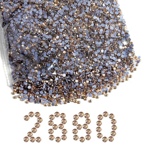Beadsland Hotfix Rhinestones Bulk, Golden Shadow, SS30, 2880pcs