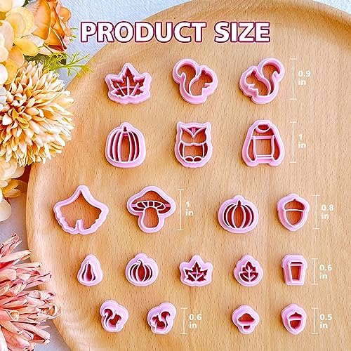 Keoker Fall Polymer Clay Cutters - Pumpkin Clay Cutters for Earrings Making, 19 Shapes Autumn Clay Earrings Cutters (All)