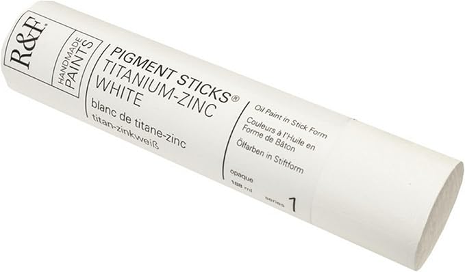 R&F Handmade Paints - Professional Oil Pigment Stick, Titanium-Zinc White, 188 ml