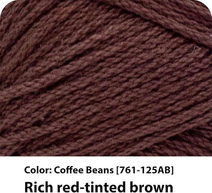 Lion Brand Yarn, 24/7 Cotton Yarn, Coffee Beans, Brown, 1 Pack