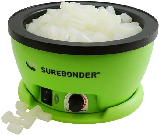 Surebonder B-2010 Less Stringing Skillet Glue Cube Pellets for Crafts and Floral Projects, 10 lb Box, Use in Surebonder Hot Glue Pot Skillets- Cream Color