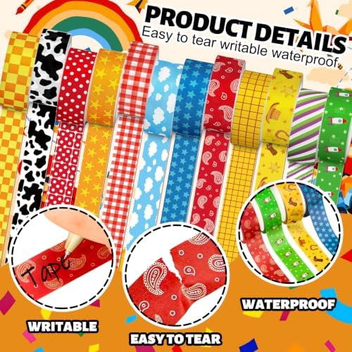 FYSUIMU 12 Rolls Cartoon Story Washi Tape Colorful Toy Themed Masking Tape Set Space Adventure Decorative Paper Tapes for Scrapbook Journal DIY Art Craft Supplies