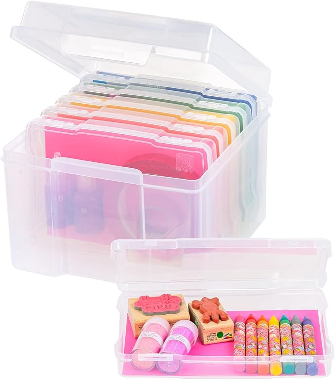 IRIS USA Photo Storage Box |Made in USA| 6 Cases - Clear