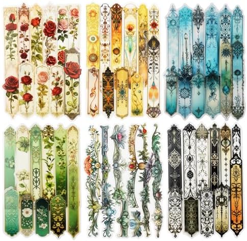 120 Pcs Vintage PET Strip Stickers for Scrapbook Journaling