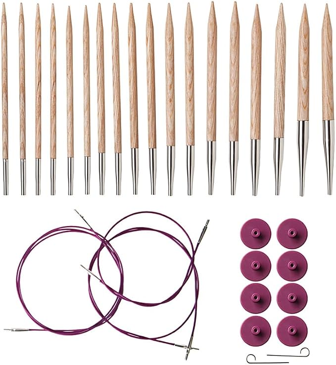 Knit Picks Sunstruck Wood Interchangeable Knitting Needles Set - US 4-11