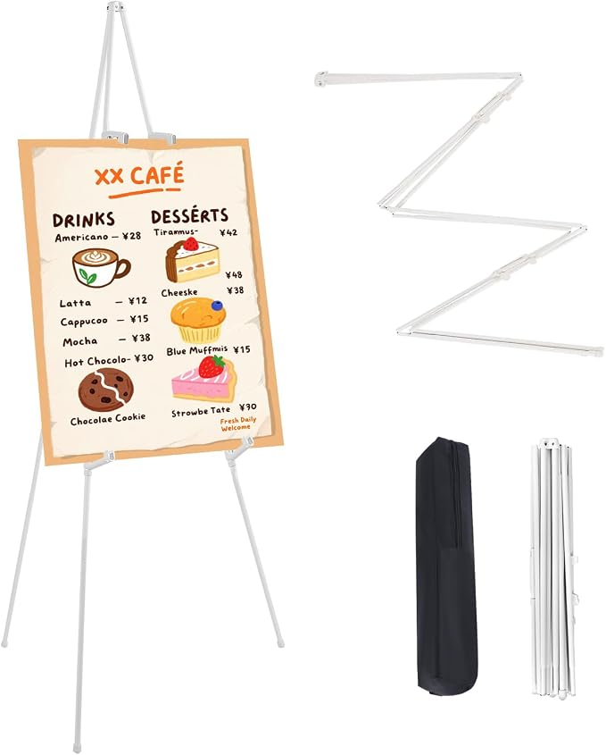 MXG White Easel Display Stand,66" Adjustable Easel for Painting & Sign