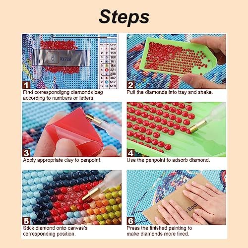 Stalente Diamond Painting Kits for Adults, 5D DIY Diamond Art Kits for Beginners Round Full Drill Diamond Painting for Home Wall Decoration Gift 12×12inch, Brown Bear