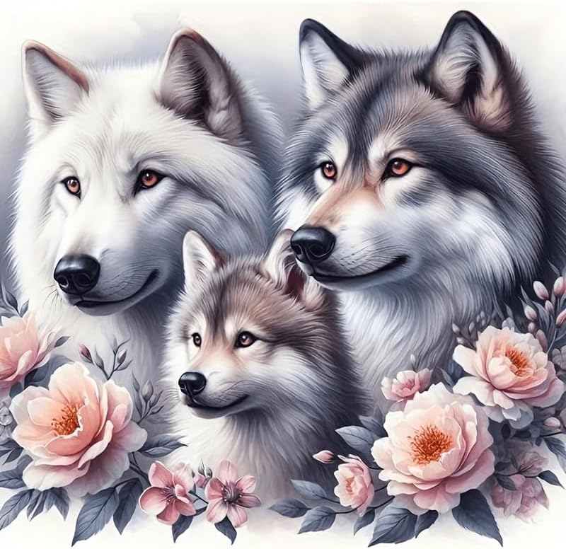Dugsmgd Wolf Diamond Art Kits for Adults, Animal Diamond Painting 14x14in