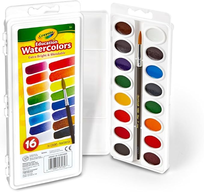 Crayola Watercolor Paint Set for Kids, Washable Paint, School Art Supplies | School Supplies Essentials, Washable Paint for Kids, Arts & Crafts, Ages 4+
