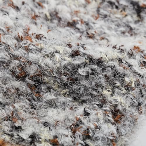 Artisanal Yarn Collection Multifiber Fancy Yarn for Knitting Crocheting Crafts DIY, Set of 3 Rolls(098 Stone Veil Velvet Snow)