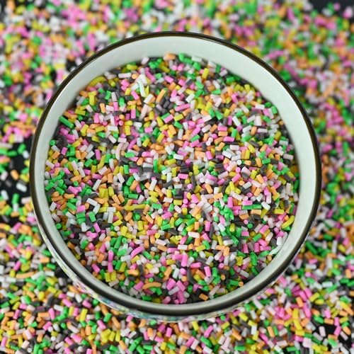 LIKETURE Fake Sprinkles 110g Polymer Clay Sprinkles Fake Candy Sprinkles Faux Sprinkles for Resin Slime Craft Plastic Sprinkles for Nail Art Phone Case DIY Shaker Card Filler (Faux Sprinkles3-110G)