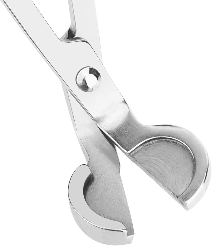 CHEFBEE Stainless Steel Candle Wick Trimmer | Silver, Polished Wick Clipper, Clean Even Burn, Prevents Soot Buildup, Reaches Deep Jar Candles, Sturdy Precice Cutting