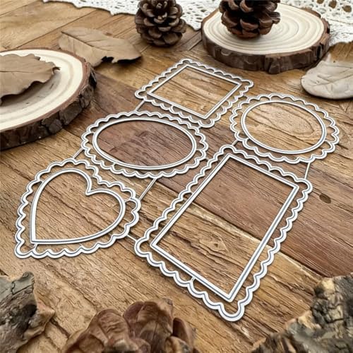 Cutting Dies Metal Stencils Scrapbooking Tools DIY Embossing Template for Paper Card Making Album Arts Crafts Supplies (Lace Border Set-14.7x10.5cm)