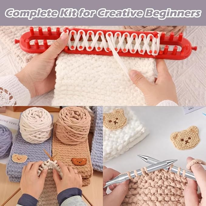 Novelchet Knitting Loom Kit for Scarf, Easy Knitting Set with Instructions