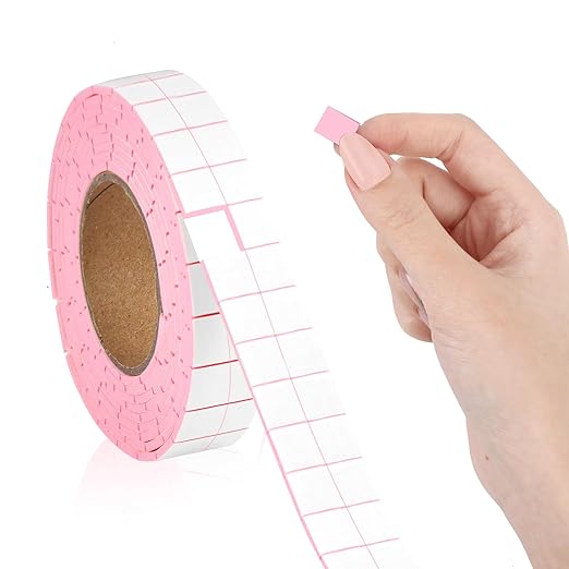 330 PCS Double Sided Foam Tape Pre Cut 1/2 X 2/5 Inch Small Adhesive Foam Squares for Crafts Thin Foam Craft Tape Split for Arts Crafts Sewing Scrapbook DIY Christmas (Tape, Pink)