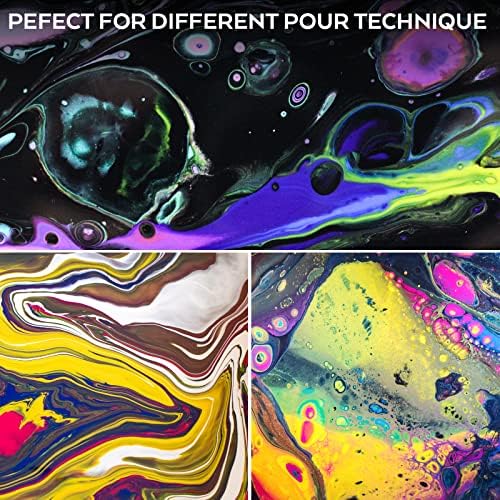Nicpro Gold Metallic Acrylic Pour Paint, 33.8 Ounce Pre-Mixed Pouring Paint Supplies with Silicone Pour Oil & Gloves for Canvas, Rock, Wood Cell Creation Flow DIY Art Painting, Ready to Pour