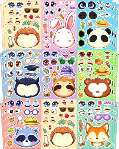 Animal Stickers for Kids Toddlers Create a Face Sticker DIY Party Favors