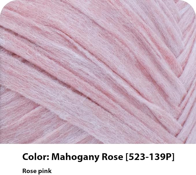 Lion Brand Yarn, Rewind Tape Crochet Yarn, Mahogany Rose, Pink, 3 Pack
