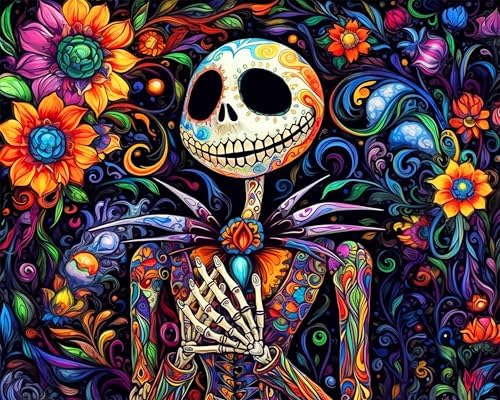 Meothan Paint by Numbers Kit for Adults Beginner 16x20 inch (Without Frame) | Nightmare Before Christmas Adult Paint by Number Kits on Canvas, DIY Acrylic Oil Easy Painting by Numbers for Home Wall Decor