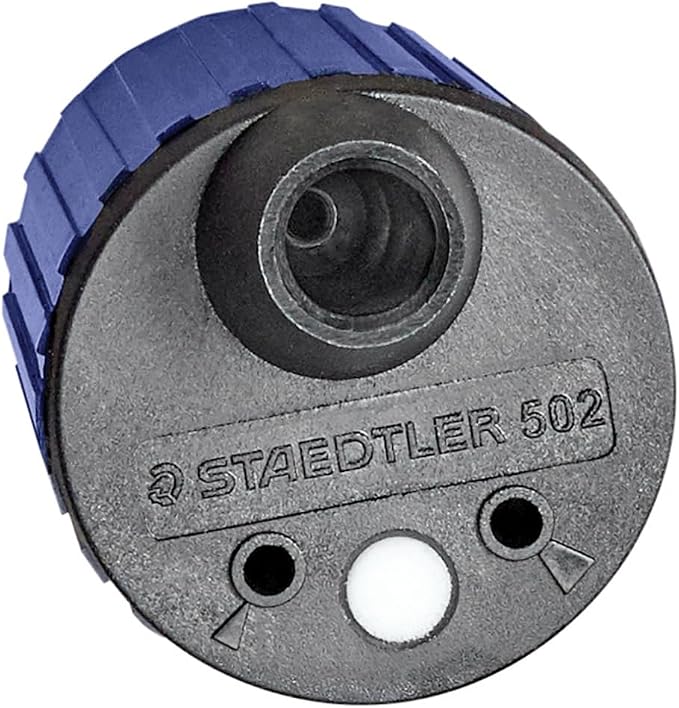 STAEDTLER Mars Lead Pointer: Rotary Mechanical Pencil Lead Sharpener for 2mm Holders, Precision Tool for Architects, Engineers & Artists, Dust Wiper & Adjustable Cone, Built-In Shavings Reservoir