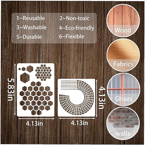 16 Pieces Journal Stencils for Dotted Journals Supplies, Happy Planner Stencils for Journaling DIY Drawing Templates Accessories Kit for Notebook Cards Scrapbook (16 Journal)