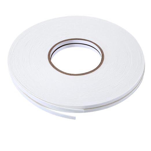 Tatuo 2 Rolls Double Sided Foam Tape for Mounting,1/4 Inch by 50 Feet,White