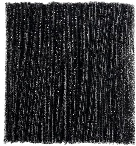 Caydo 200 Pieces Glitter Black Pipe Cleaners