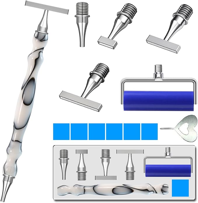 LEIYULY 13PCS Thin Diamond Art Pens, with 1,3,6,9 Thin Stainless Steel Nibs