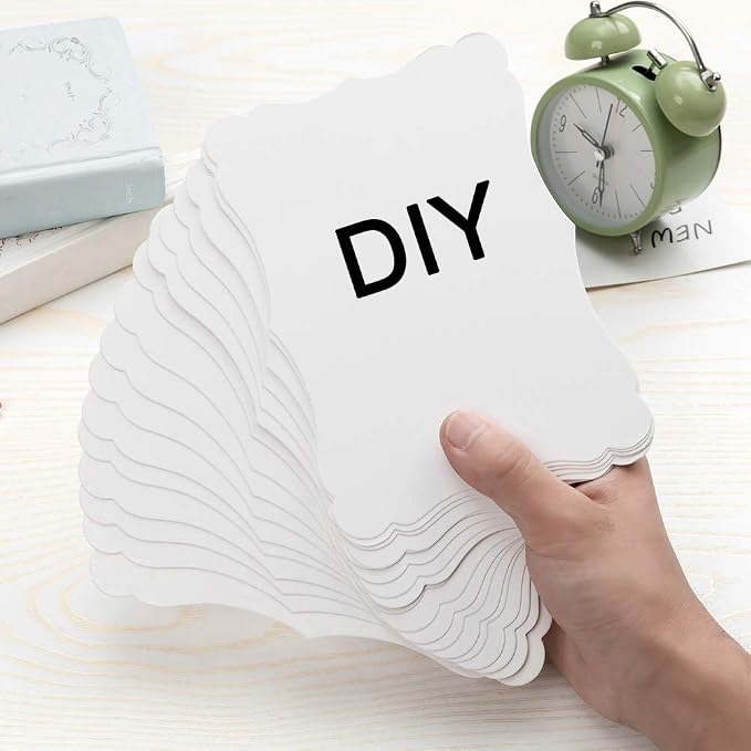 50 Pack Blank Kraft Greeting Cards, White, 5x7IN
