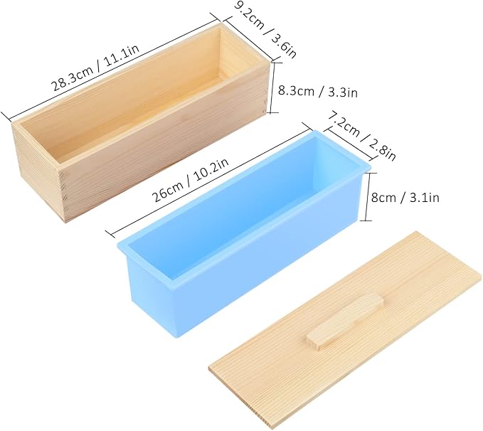 3 PCS Soap Loaf moldss, 42 oz Soap moldss for Soap Making with Wooden Boxes, Set of 3, Soap Bar Box Can Be Used for Homemade Soap Produce, Soap Making, Ideal Size and Large Capacity