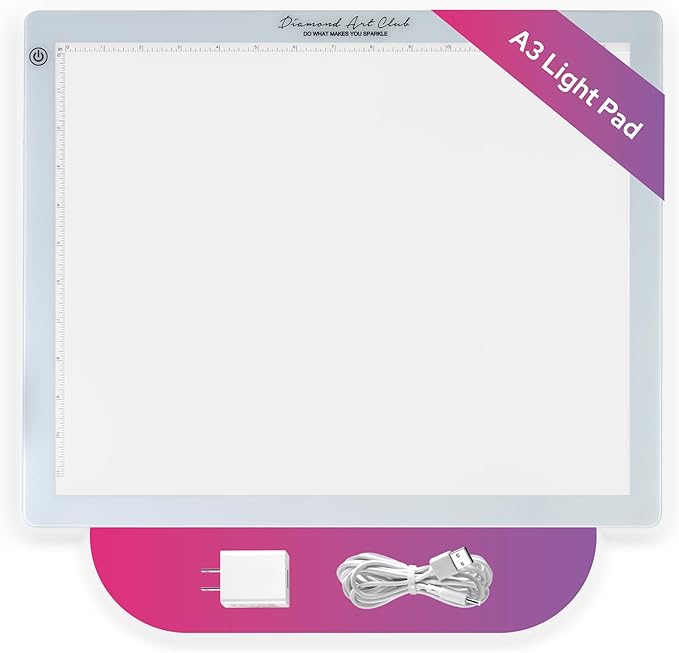 DIAMOND ART CLUB A3 Light Pad for Diamond Painting | Premium USB LED Light Board for Diamond Painting and DIY Crafting, Diamond Art Tools and Accessories, 16.6" x 13.5"