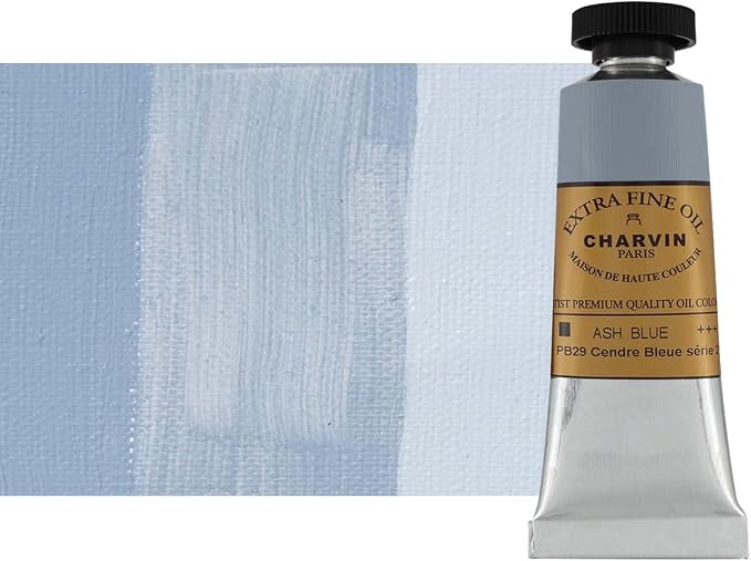 Charvin Extra Fine Oil Paint, Ash Blue 20 ml - Triple-Milled, Rich Texture, Poppy Oil-Based, Light-Fast, Handmade, Archival Quality