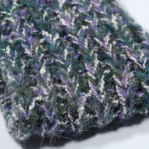 Artisanal Yarn Collection Multifiber Fancy Yarn for Knitting Crocheting Crafts DIY, Set of 3 Rolls(118 Misty Violet Grove)