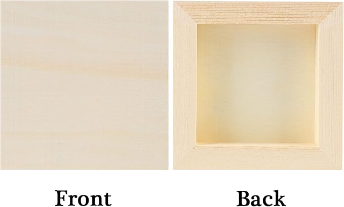 ADXCO 8 Pack Wood Panels 4 x 4 Inch Unfinished Wood Canvas Wooden Panel Boards for Painting, Pouring, Arts Use with Oils, Acrylics