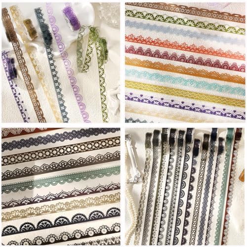 Silk Dream Wasi Tape 24 Rolls Vintage Watercolor Washi Tape Set, Decorative Tape for Bullet Journal, DIY Craft, Scrapbook Supplies
