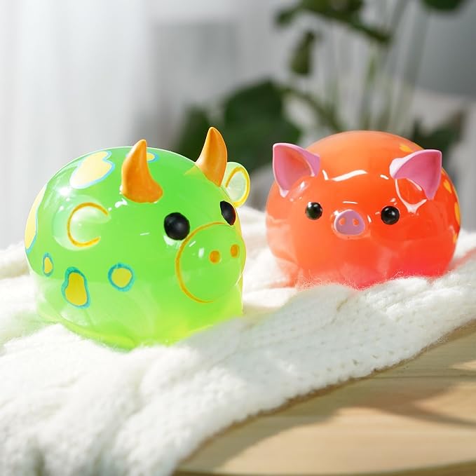 LET’S RESIN Animal Resin Molds, Cute Pig and Cow Figurine Silicone Molds for Epoxy Resin, Large 3D Round Resina Molds for Flowers Preservation, Resina Crafts, Home Desk Decor & Gifts for Animal Lovers
