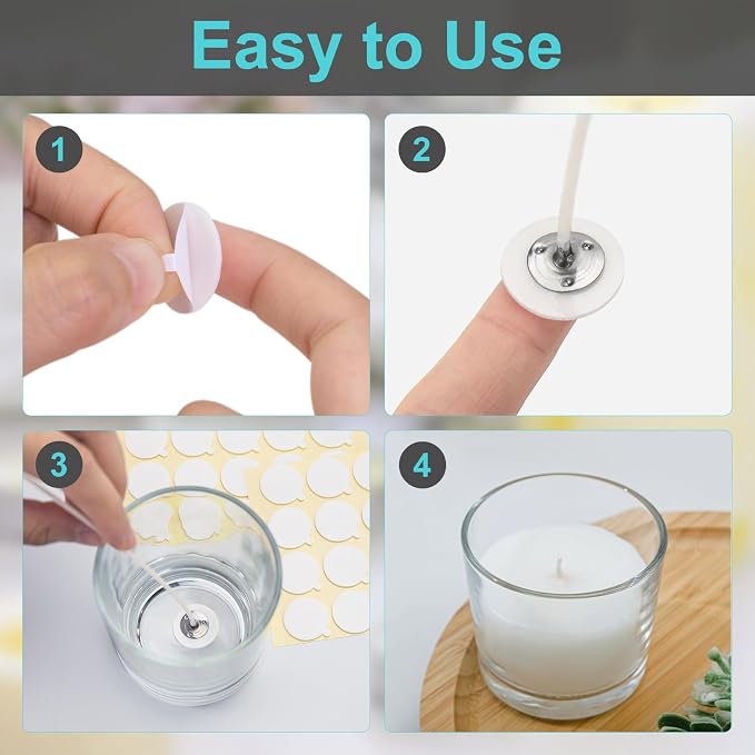 1200Pcs Candle Wicks, with Tail, Double-Sided | Heat Resistance, Ideal for Candle Making, DIY Candle Craft, Home Decor, Party Favors, Gift Wrapping, Wedding