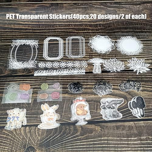 Esweny 260PCS Vintage Journaling Scrapbooking Supplies Scrapbook Sticker Paper Ephemera Pack for Junk Journal Planners Collage Craft Notebooks Album (Plants and Birds)