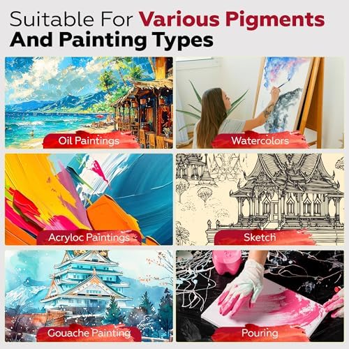 Stretched Canvas for Painting,10Pack 11X14 Inch Stretched White Blank Canvas,8 Oz Triple Primed 5/8" Profile Stretched Canvases,100% Cotton,Canvas for Painting, for Acrylics, Oils