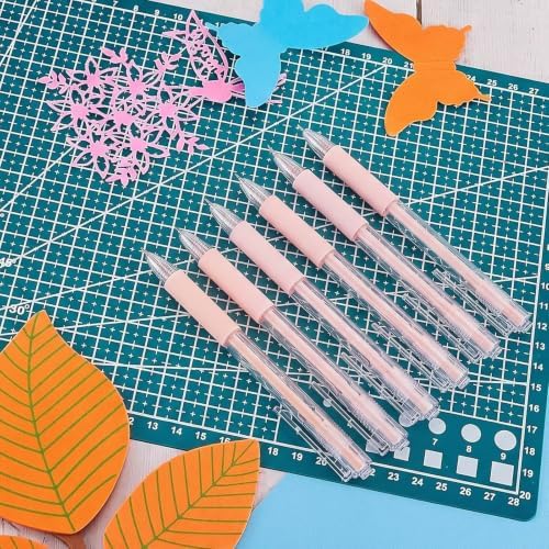 6 Pieces Art Cutting Tools Knife Pen Craft Paper Cutter Pen Carving Tools for DIY Kit Scrapbooking Drawing and Crafting Utility Precision Paper Cutting Tool (Pink)