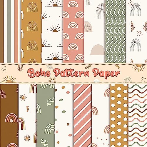 Haooryx Boho Origami Papers, 60pcs 11x11 Inch Pattern Art Craft Paper Set
