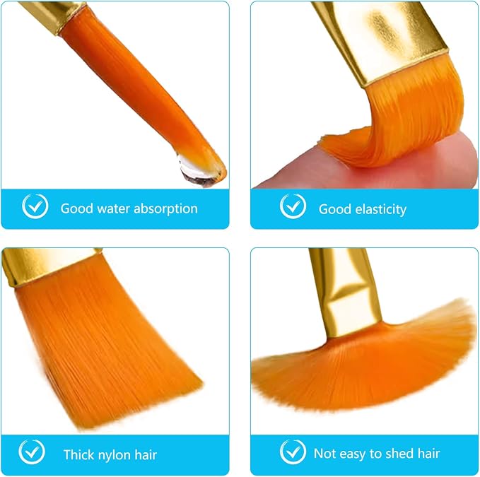 Paint Brushes, Paint Brush Set for Acrylic Painting, 20 Pcs Solid Wood Handel Oil Watercolor Paintbrushes with Nylon Hair Brushes for All Purpose Painting Artist Professional Kits, Blue