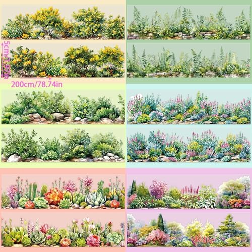 6 Rolls Colorful Floral Washi Tape Set Spring Plant Landscape Scrapbook Tape Vintage Flower Stickers for Journaling Supplies Transparent PET Washi Tapes Junk Journal Scrapbooking Craft Decorative Tape