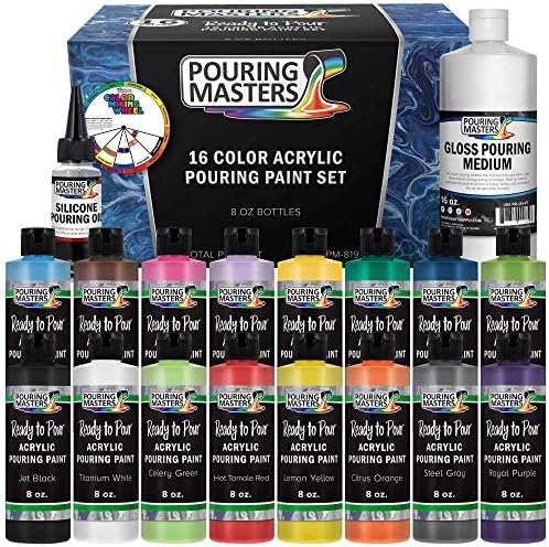 Pouring Masters 16-Color Ready-to-Pour Acrylic Pouring Paint Set