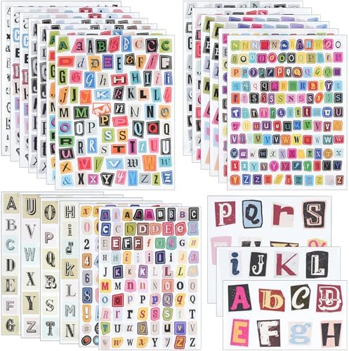 1466Pcs Magazine Letter Stickers Waterproof Alphabet Number Stickers