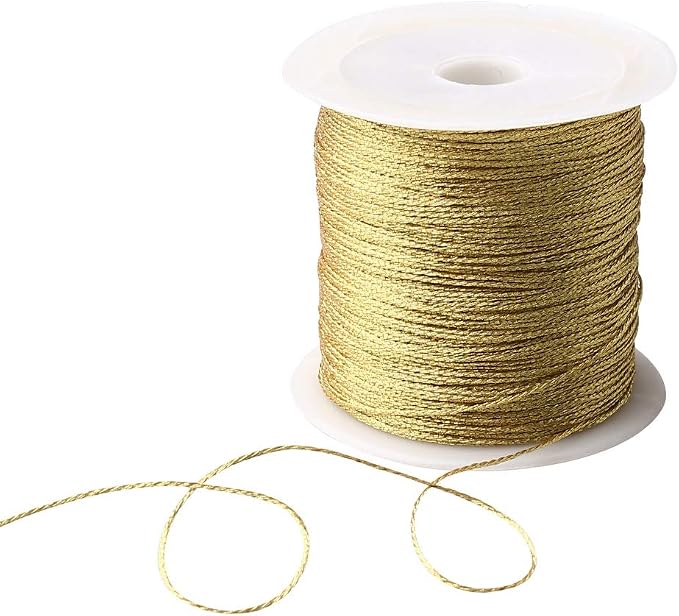 218 Yards/656 Feet Metallic Cord 2 Pcs Spool Metallic Thread