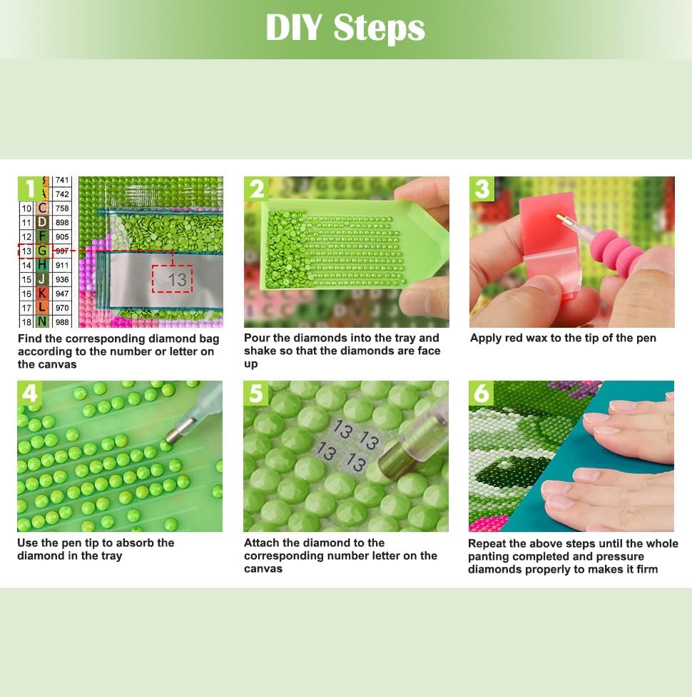 Beach and Flower Diamond Art Kits for Adults, Diamond Painting Kit Adults for Beginners, Round 5D DIY Dimond art,Full Drill Painting Kit Art and Crafts for Adults Home Wall Decor【11.8x15.7inch】