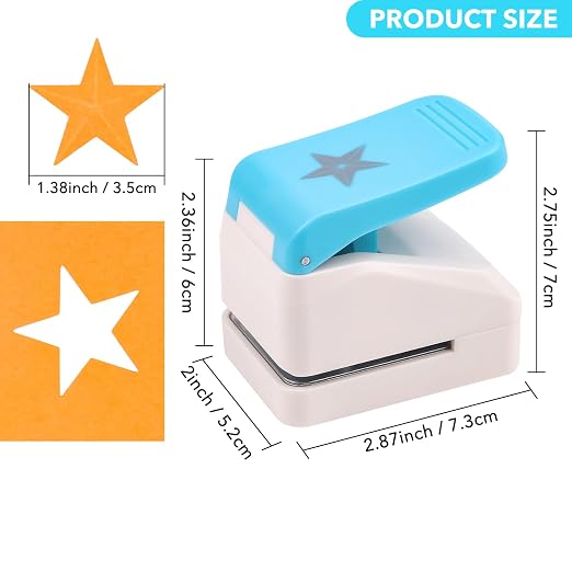 3D Star 1.4x1.4inch Embossing Punch; Punches Score Tools for Scrapbooking Journaling Paper Craft DIY Card Making Paper Crafting Scrapbooking DIY Card Making Arts Crafts Supplies