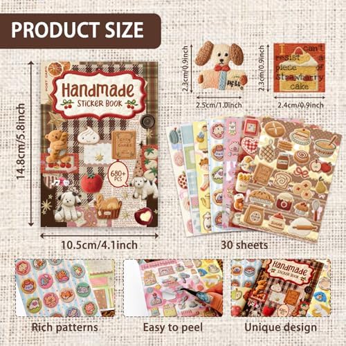 Japanese Embroidered Sticker Book Animal and Plant Theme Scrapbook Stickers