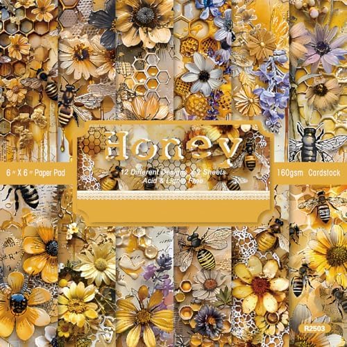 YASMEN Scrapbook Paper Pad, 6x6 Cardstock Paper Pad for Card Making, Journals, Planner, DIY Envelopes, Greeting Cards, Decorative Art Craft -24 Sheets